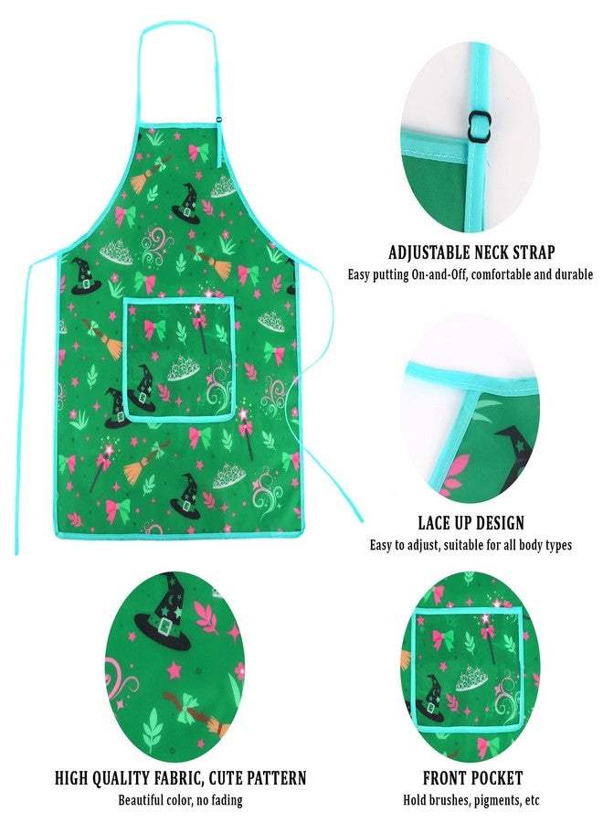 BAHABY 2 PCS Kids Apron Wicked Themed Aprons for Kids Adjustable Strap Cooking Baking Artist Crafts Gardening Aprons - Image 3